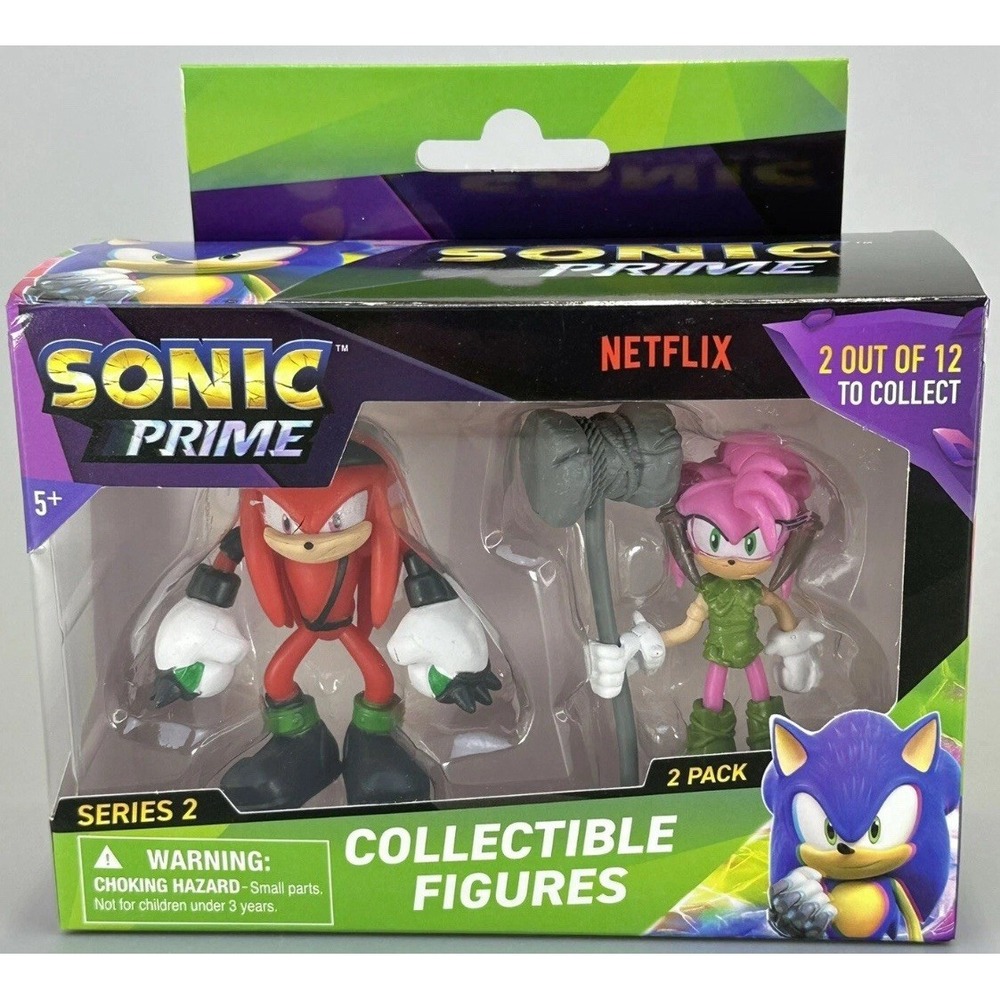 Sonic Prime Series 2 Knuckles & Amy 2.5" Figure 2-Pack SEGA Netflix - Brand New